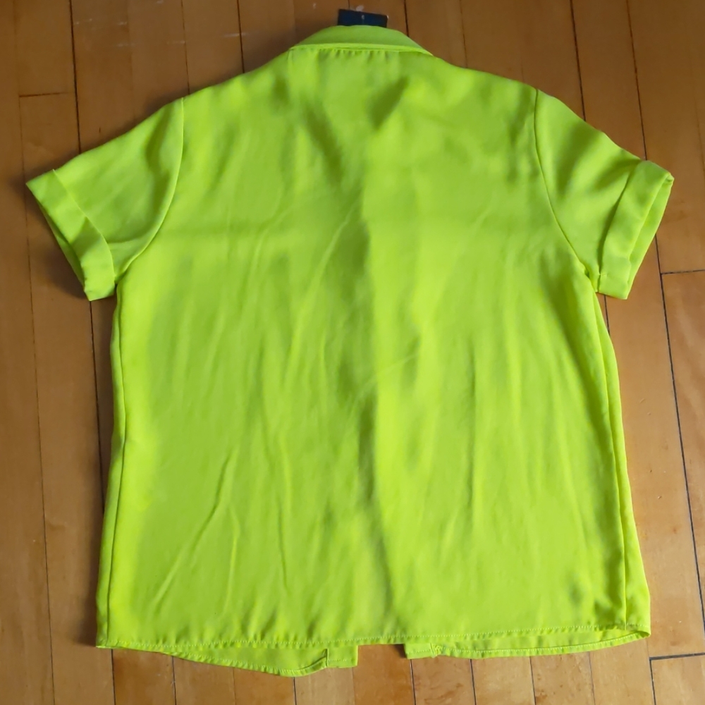 Zara acid yellow button up size M - Picture 3 of 4